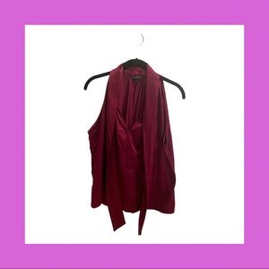 Banana Republic Raspberry Tie-Neck Shell Blouse